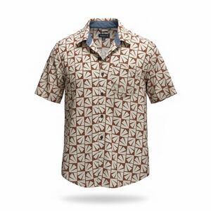 NWOT Toad&Co Organic Cotton Geometric Print Short Sleeve Button Up Shirt Men's M